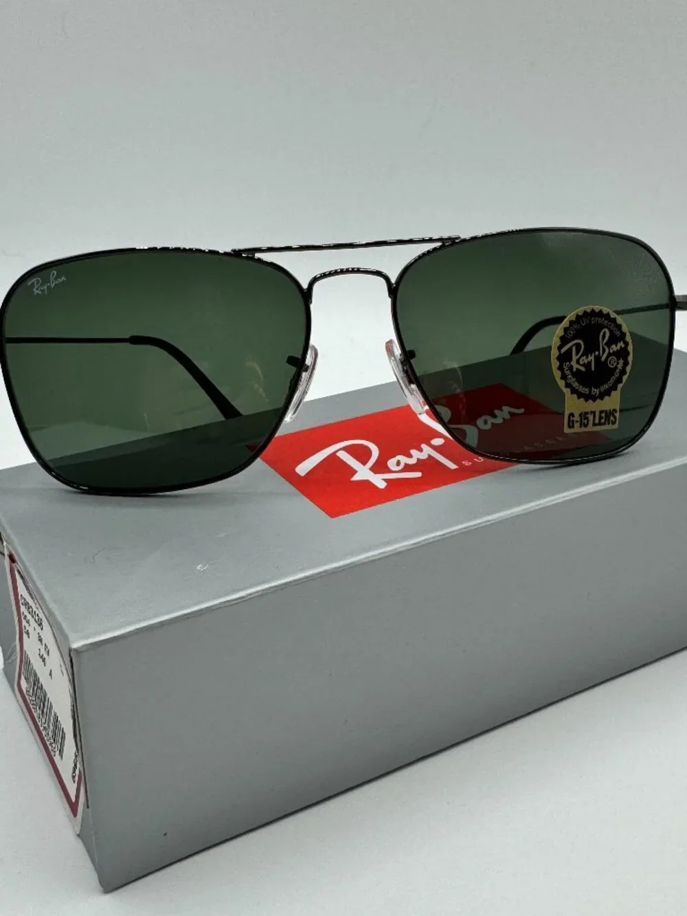 Ray-Ban RB3136 004 Caravan Sunglasses Gunmetal Frame with Green G-15 Lens